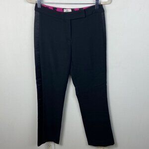 MILLY Black Tuxedo Silk Stripe Black Pants Womens Size 2 Minimalist Professional
